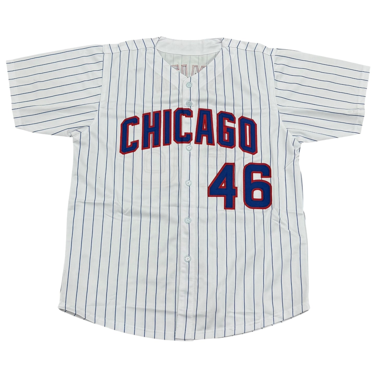Lee Smith Autographed Chicago (Pinstripe #46) Custom Jersey - JSA
