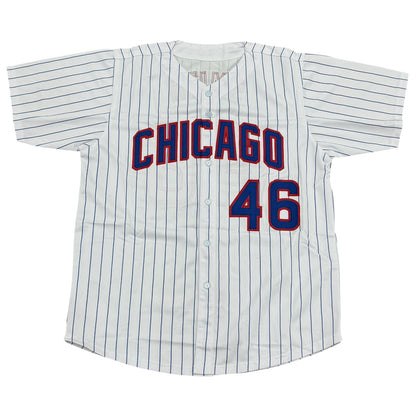 Lee Smith Autographed Chicago (Pinstripe #46) Custom Jersey - JSA