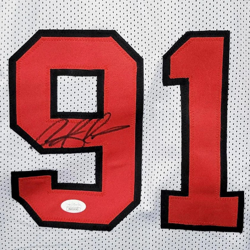 Dennis Rodman Autographed Chicago (White #91) Jersey - JSA