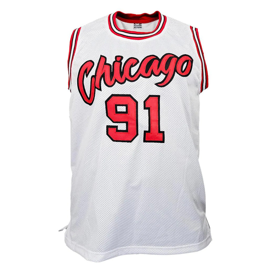 Dennis Rodman Autographed Chicago (White #91) Jersey - JSA