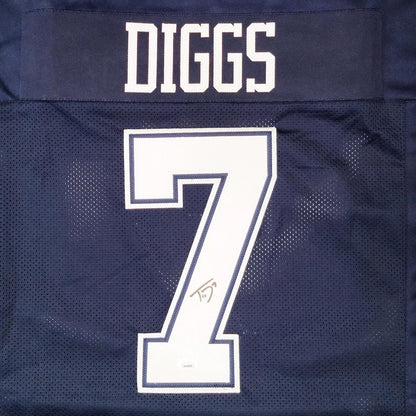 Trevon Diggs Autographed Dallas (Navy Blue #7) Custom Jersey - BAS