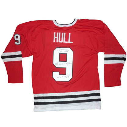 Bobby Hull Autographed Chicago (Red #9) Hockey Jersey - JSA