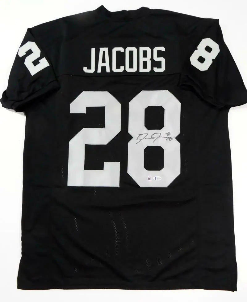 Josh Jacobs Autographed Las Vegas (Black #28) Custom Jersey - JSA