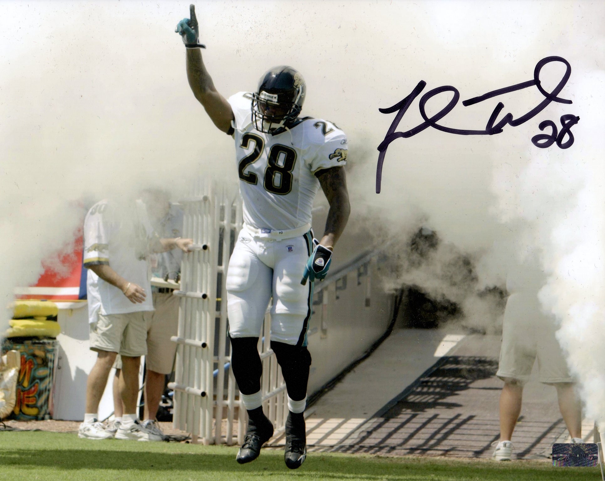 Fred Taylor Autographed Jacksonville Jaguars (White Jersey) 8x10 Photo - JSA