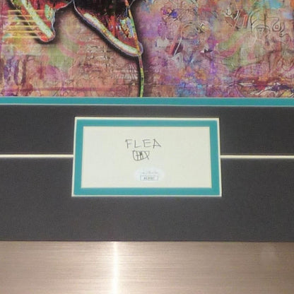 Flea Red Hot Chili Peppers 12x18 Splash Artwork Deluxe Framed with Autograph - JSA