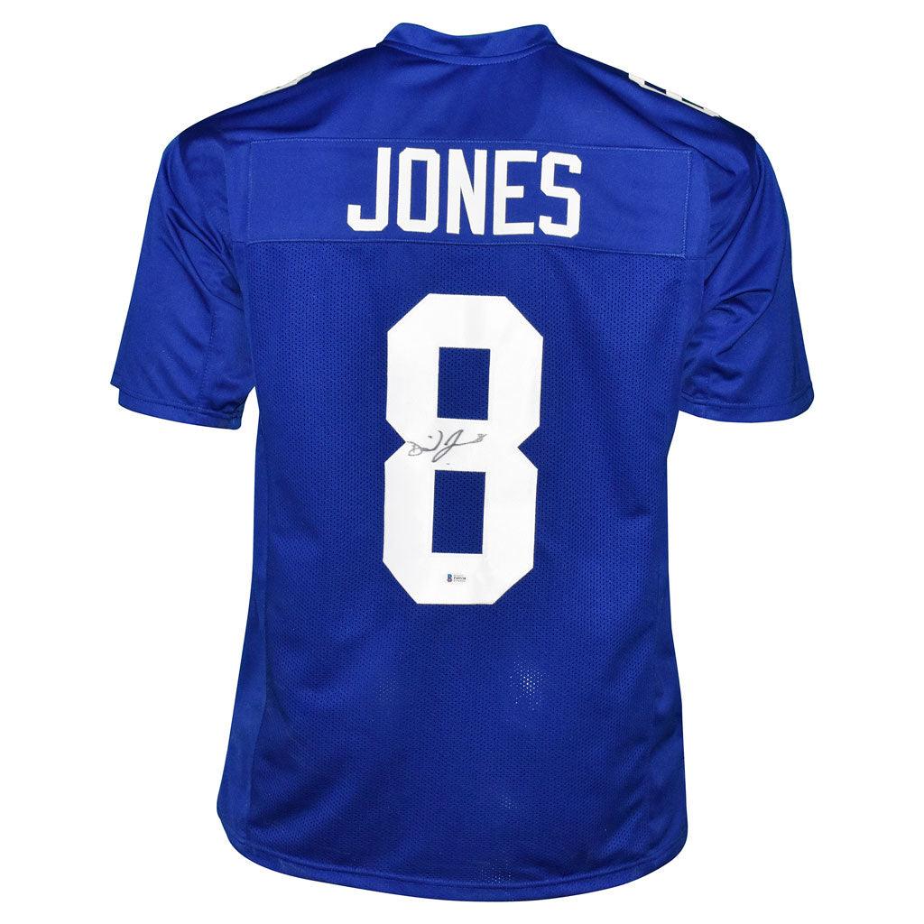 Daniel Jones Autographed New York (Blue #8) Custom Jersey – JSA