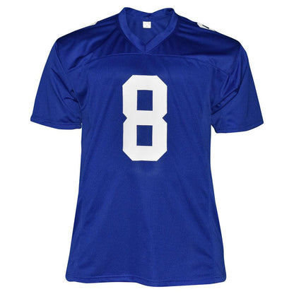 Daniel Jones Autographed New York (Blue #8) Custom Jersey – JSA