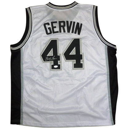 George Gervin Autographed San Antonio (White #44) “Ice Man” Custom Jersey – JSA