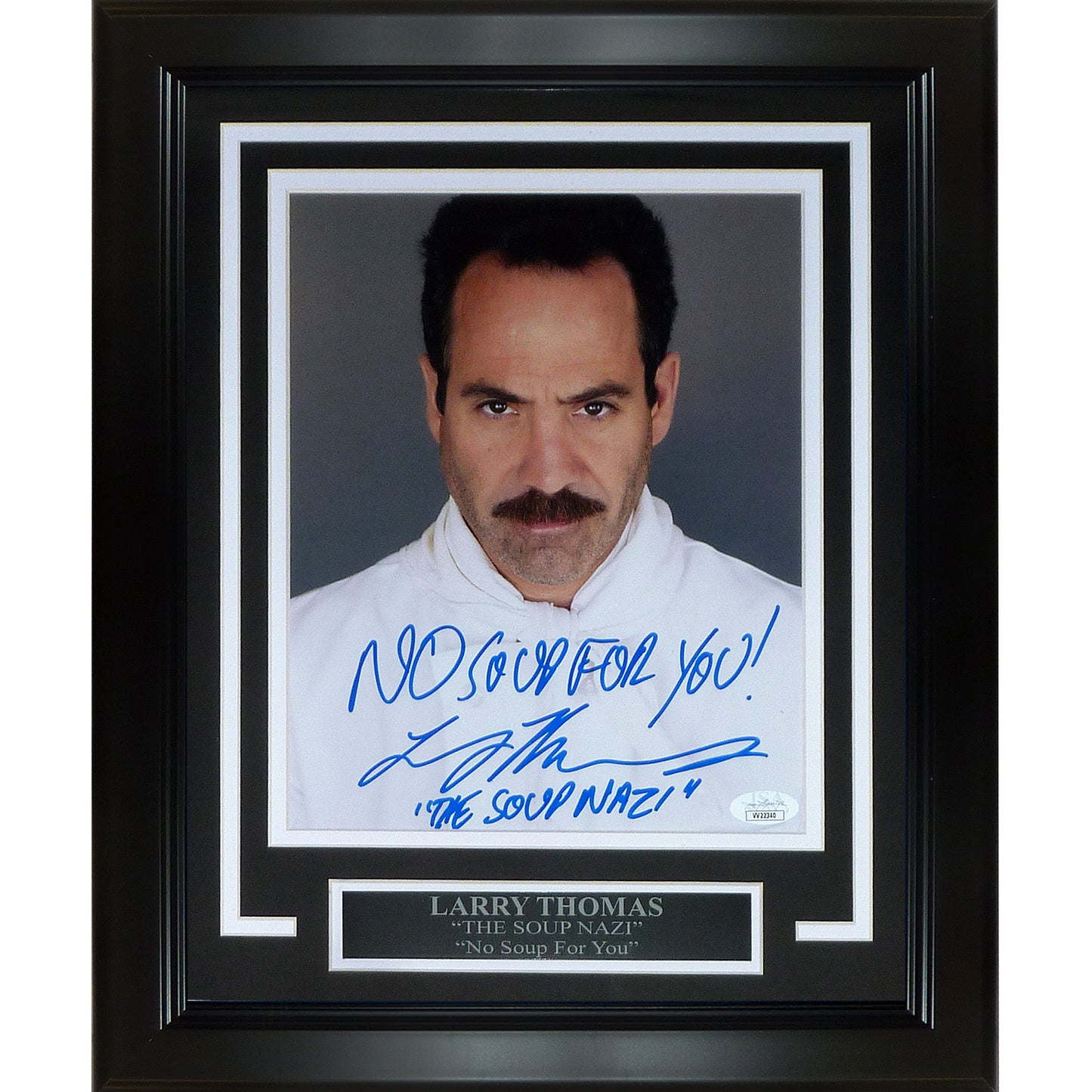 Larry Thomas Autographed Seinfeld “The Soup Nazi” Deluxe Framed 8x10 Photo w/ Inscription – JSA