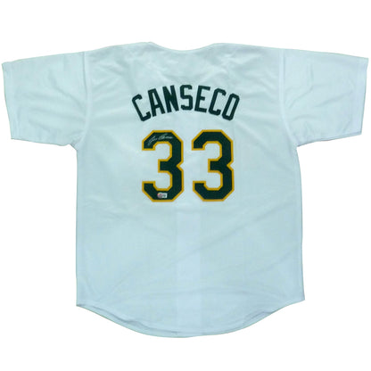 Jose Canseco Autographed Oakland (White #33) Custom Jersey- JSA