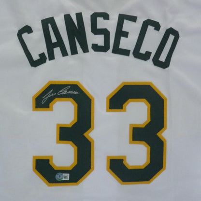 Jose Canseco Autographed Oakland (White #33) Custom Jersey- JSA