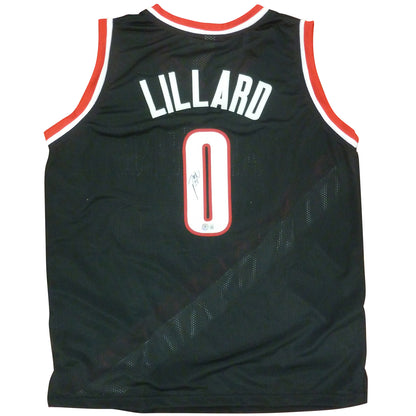 Damian Lillard Autographed Portland (Black #0) Custom Jersey - JSA