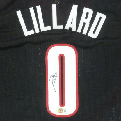 Damian Lillard Autographed Portland (Black #0) Custom Jersey - JSA