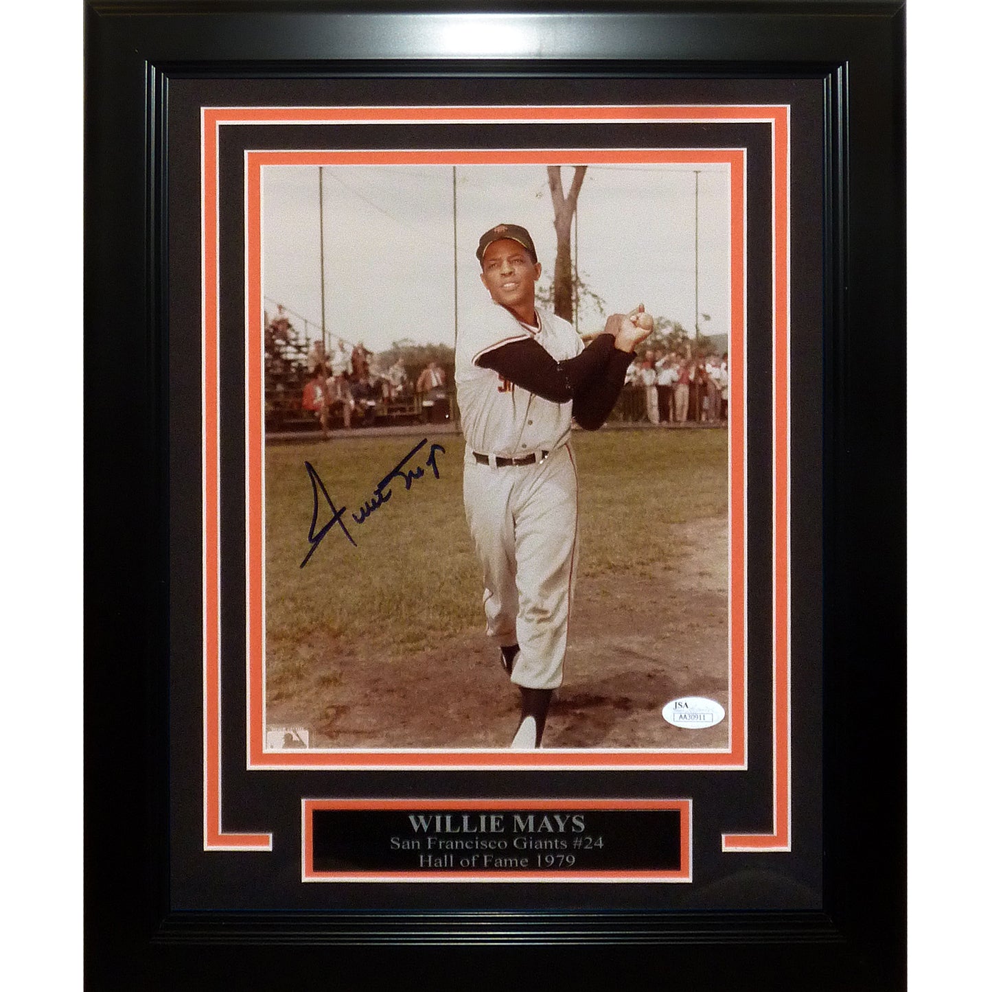 Willie Mays Autographed San Francisco Giants Deluxe Framed 8x10 Photo - JSA