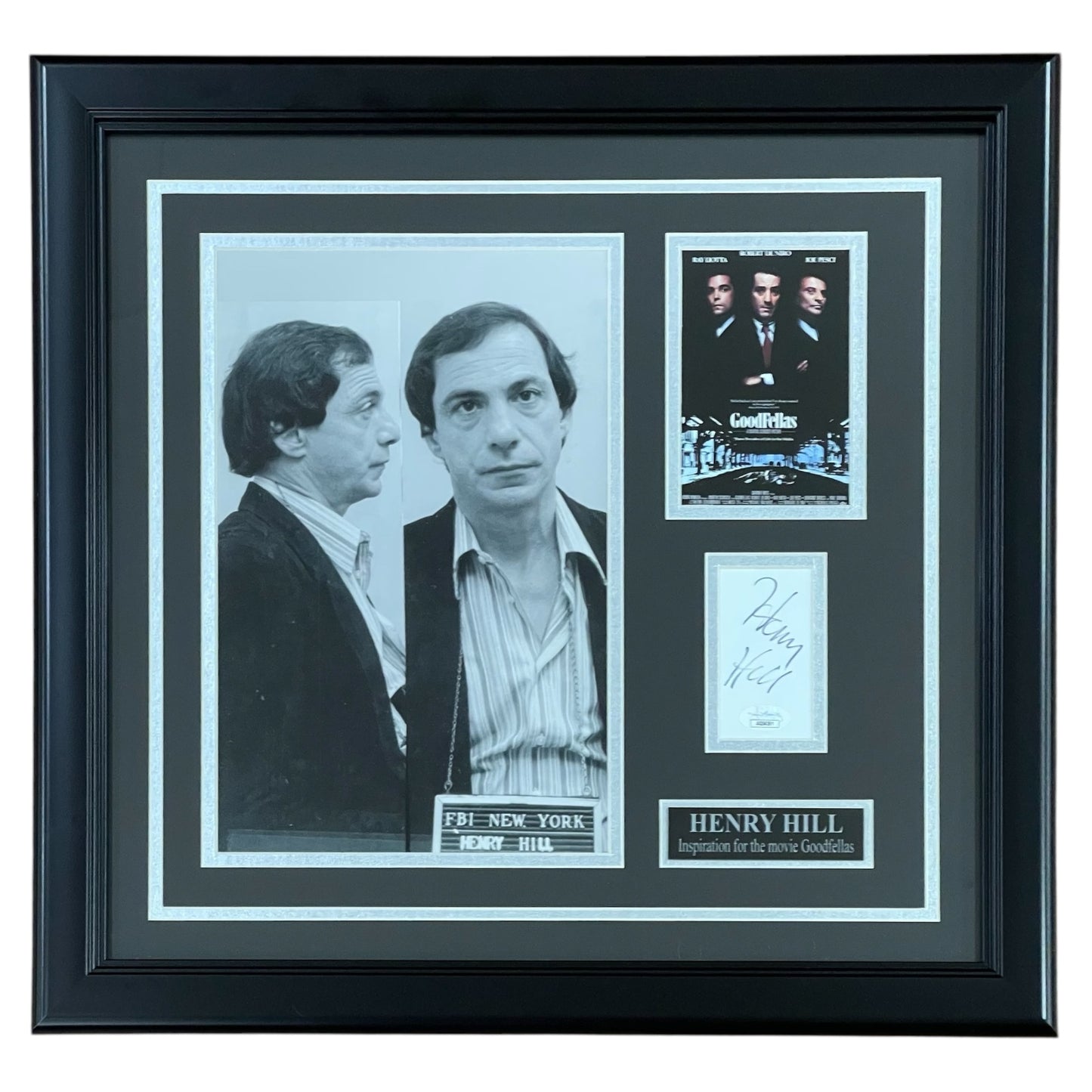 Henry Hill Autographed Deluxe Framed Goodfellas Movie Original Mobster Piece