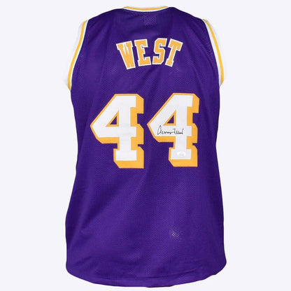 Jerry West Autographed Los Angeles (Purple #44) Custom Jersey - JSA