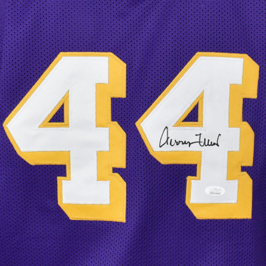 Jerry West Autographed Los Angeles (Purple #44) Custom Jersey - JSA