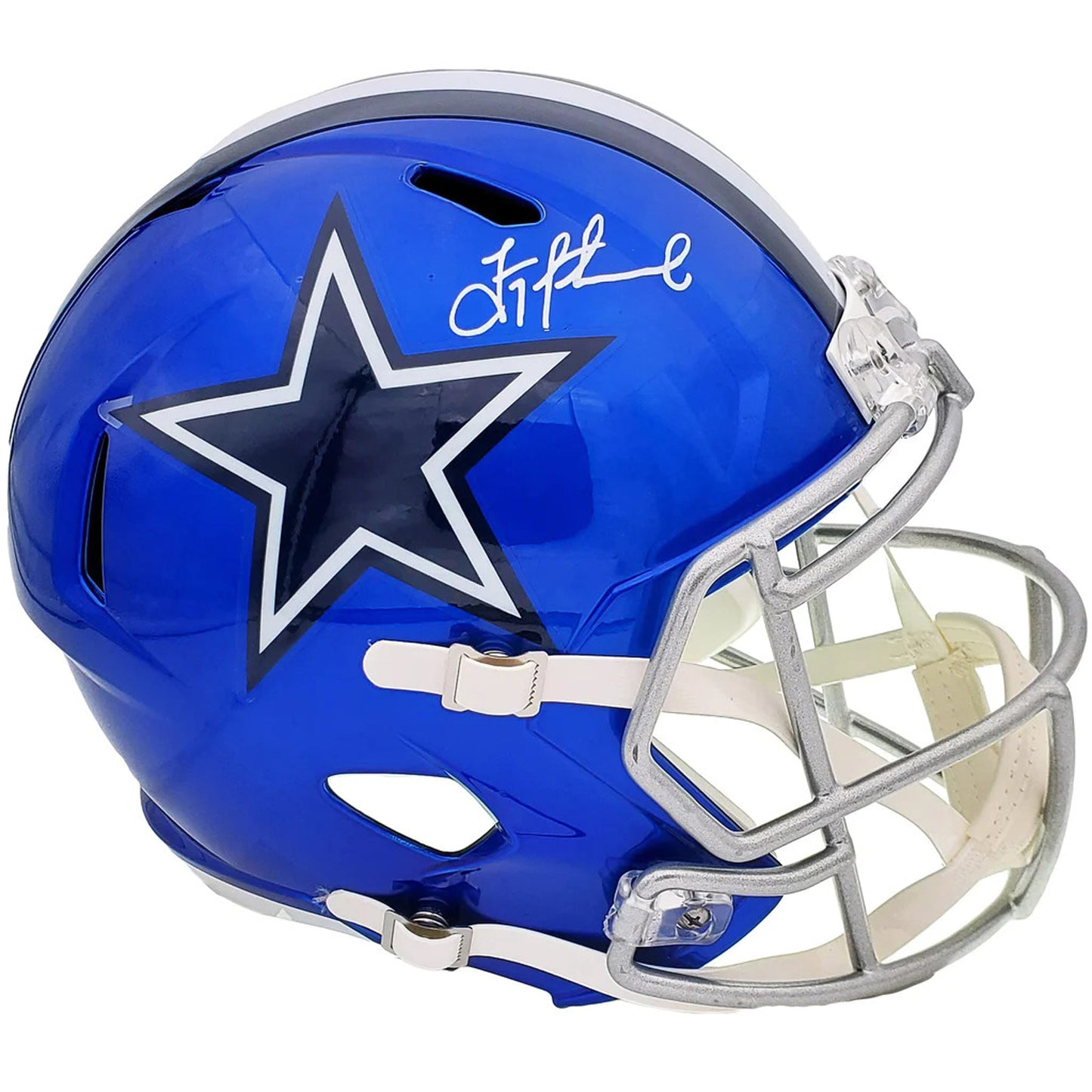 Troy Aikman Autographed Dallas Cowboys "Flash" Blue Full-Size Replica Helmet - BAS