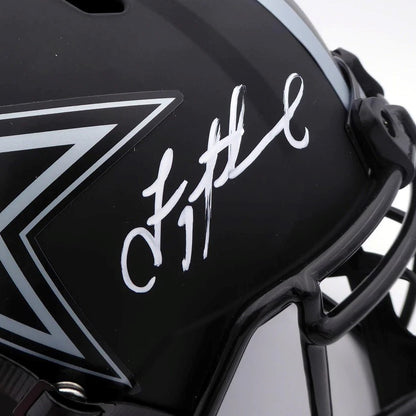 Troy Aikman Autographed Dallas Cowboys "Eclipse" Black Full-Size Replica Helmet - BAS