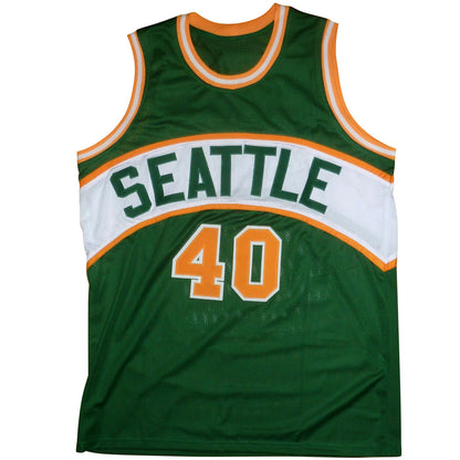 Shawn Kemp Autographed Seattle (Green #40) Custom Jersey - Beckett