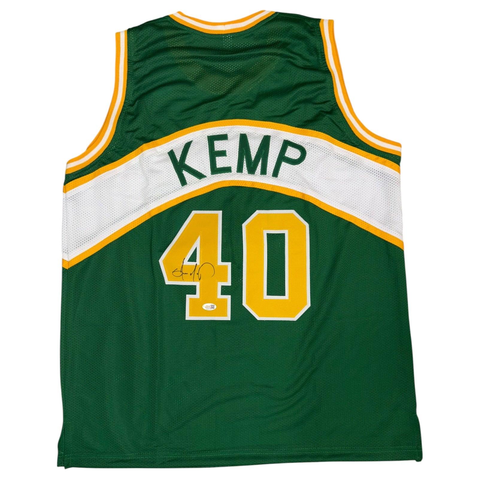 Shawn Kemp Autographed Seattle (Green #40) Custom Jersey - PSA