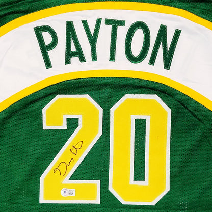 Gary Payton Autographed Seattle (Green #20) Custom Jersey – Beckett