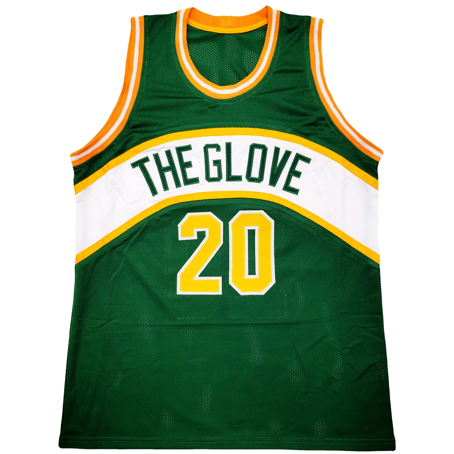 Gary Payton Autographed Seattle (Green #20) Custom Jersey - Beckett