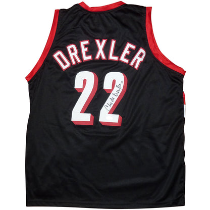 Clyde Drexler Autographed The Glyde Portland (Black #22) Custom Jersey - JSA