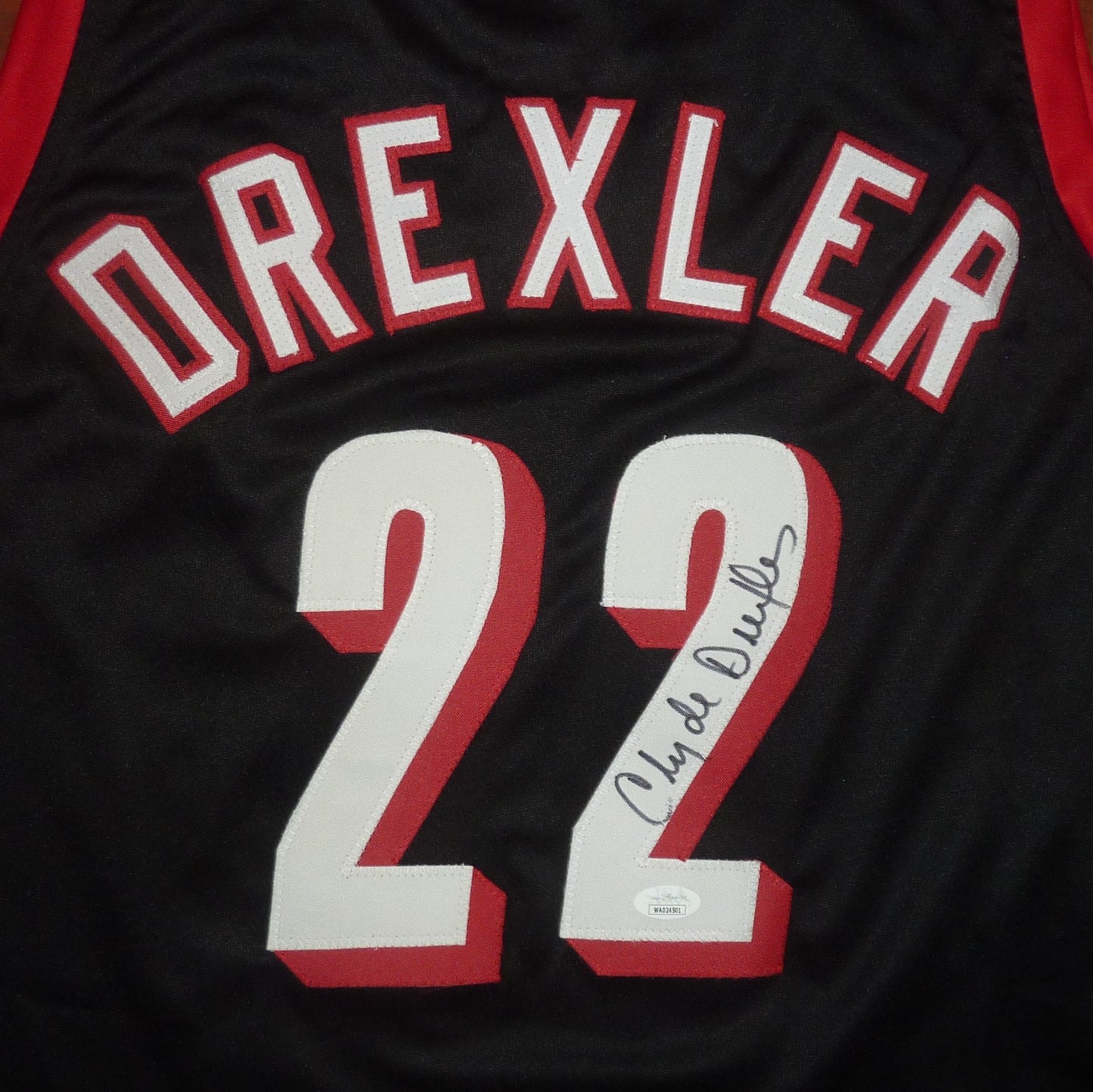Clyde Drexler Autographed The Glyde Portland (Black #22) Custom Jersey - JSA