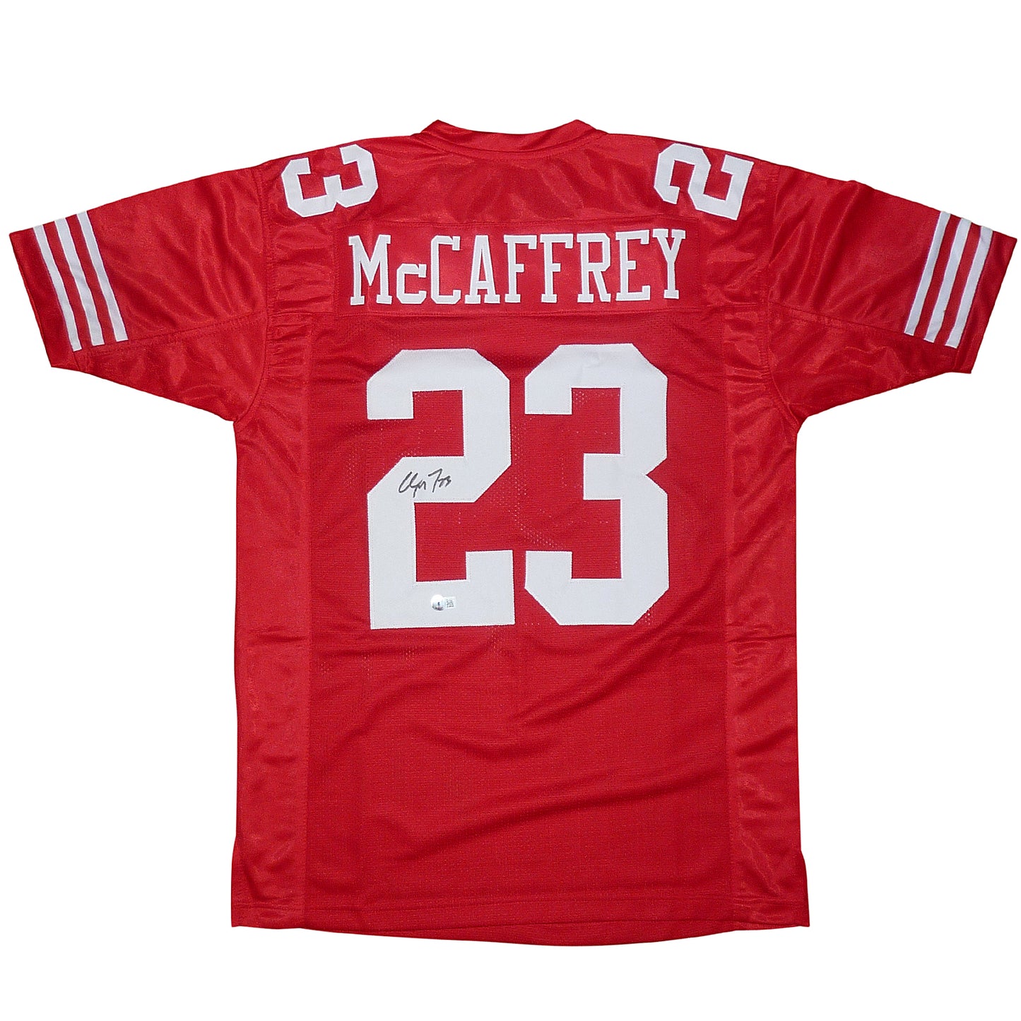 Christian McCaffrey Autographed San Francisco (Red #23) Custom Jersey Beckett