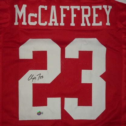 Christian McCaffrey Autographed San Francisco (Red #23) Custom Jersey Beckett