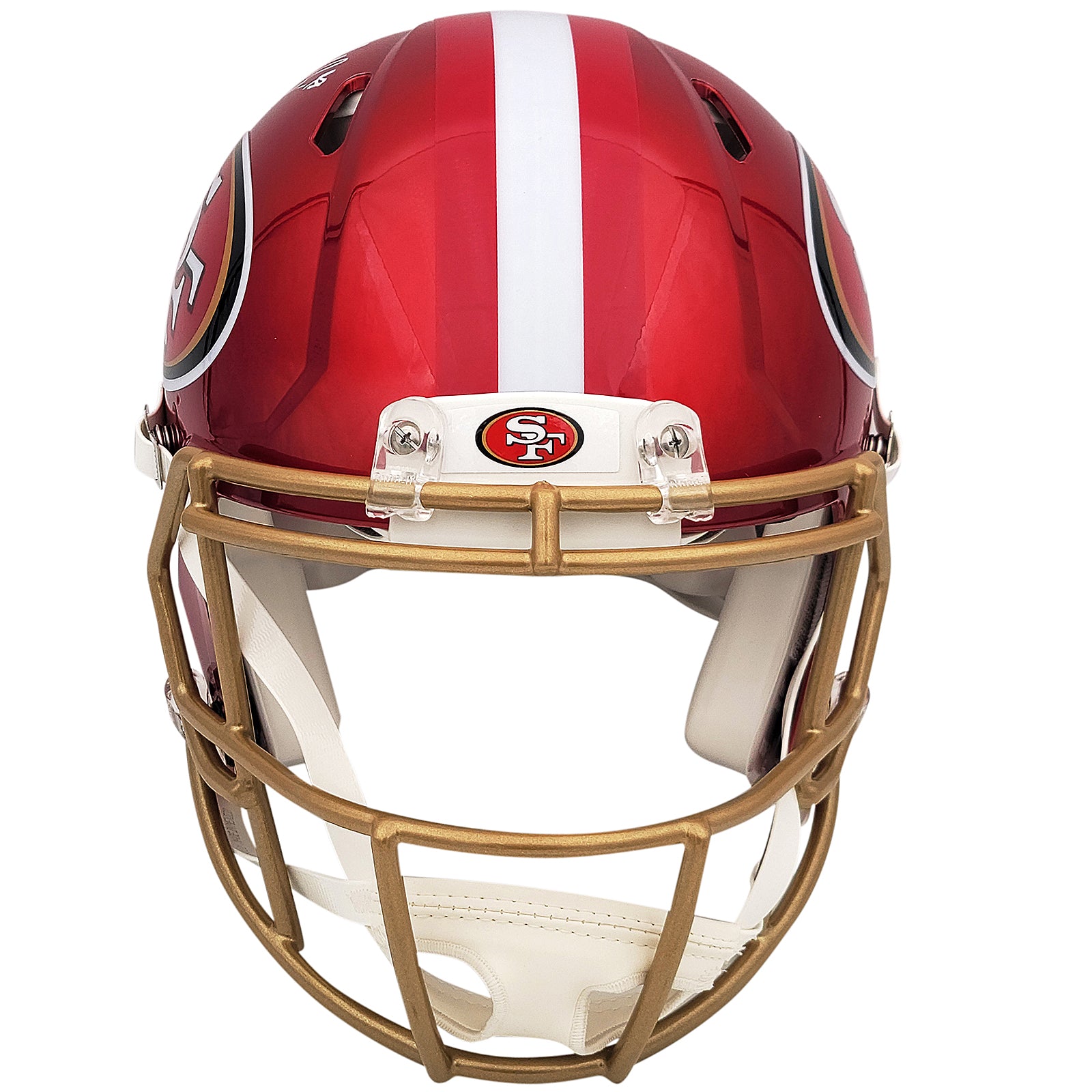 bosa football helmet Nick Bosa Autographed San Francisco 49ers (FLASH Alternate) Deluxe Full-Size Replica Helmet