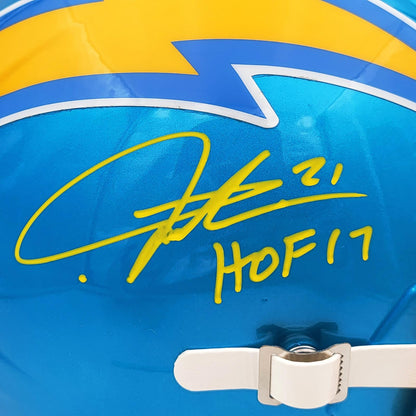 Ladainian Tomlinson Autographed San Diego Chargers (FLASH Alternate) Deluxe Full-Size Replica Helmet w/ HOF 17 - Beckett