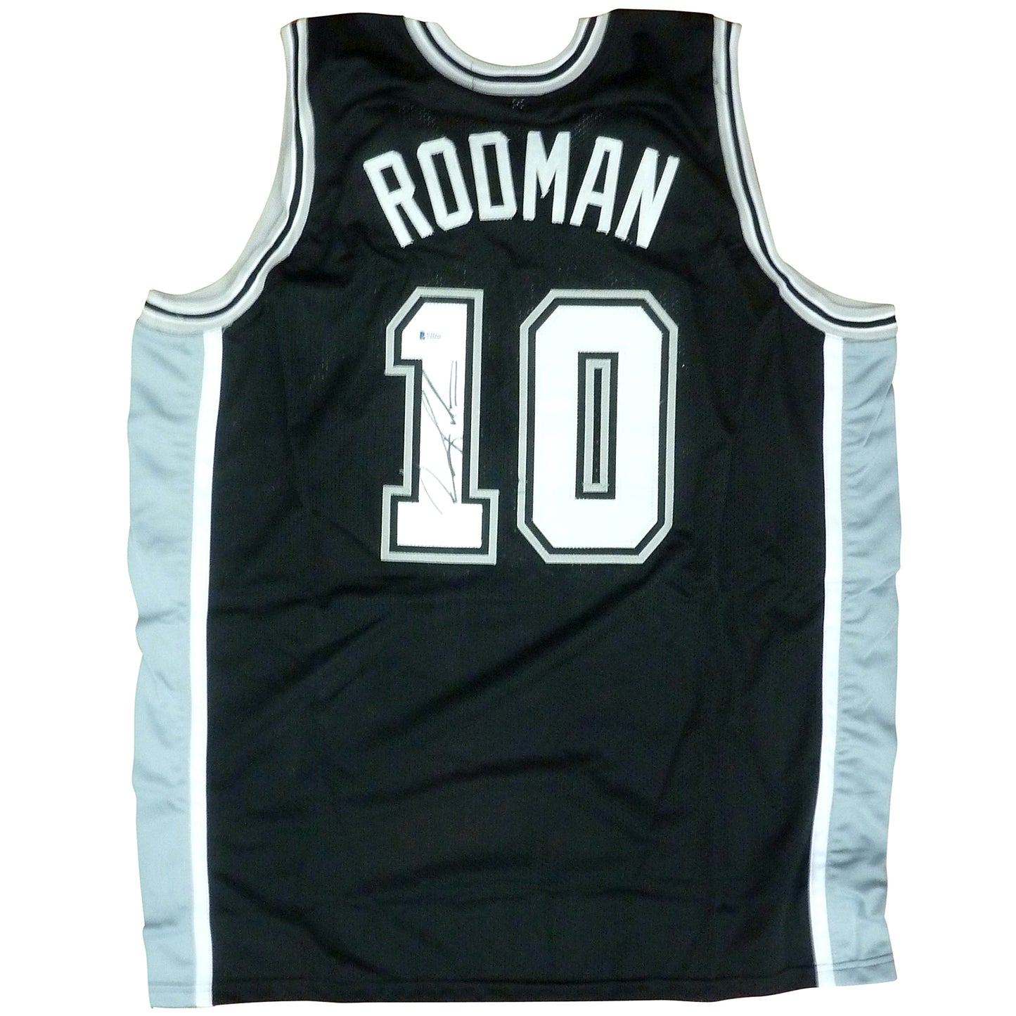 Dennis Rodman Autographed San Antonio (Black #10) Custom Jersey - Beckett