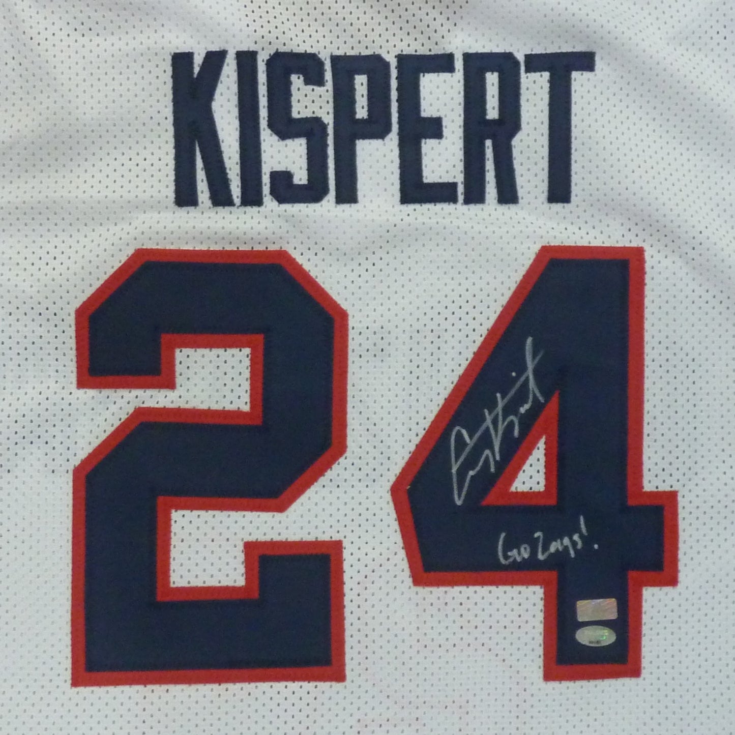 Corey Kispert Autographed Gonzaga Bulldogs (White #24) Jersey w/ Go Zags - MCS