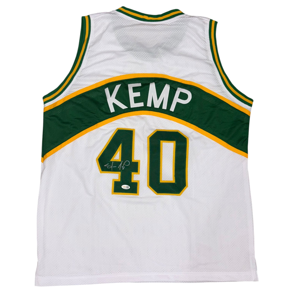 Shawn Kemp Autographed Seattle (White #40) Custom Jersey - JSA