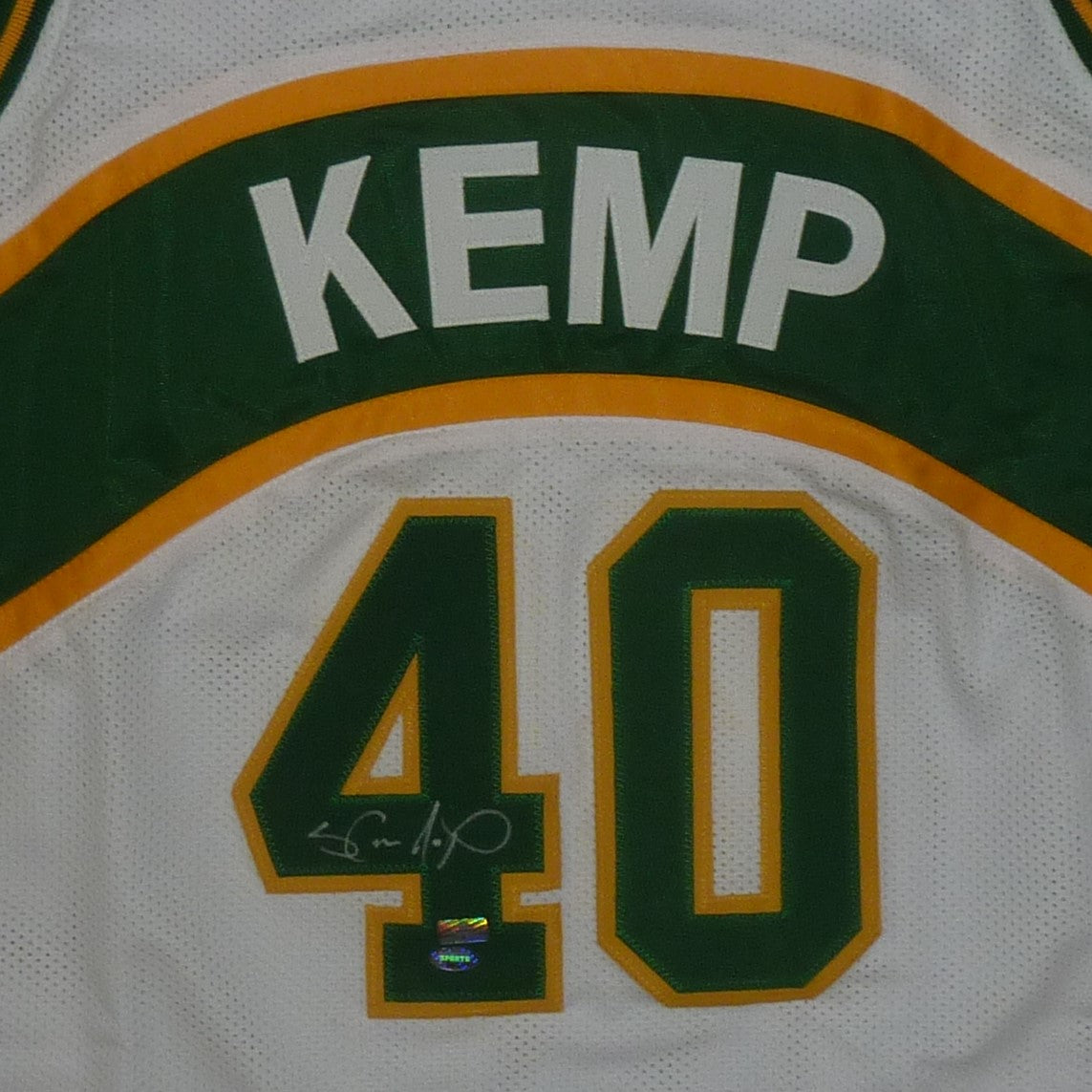 Shawn Kemp Autographed Seattle (White #40) Jersey – MCS