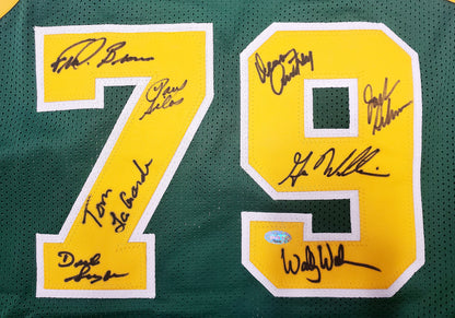 1978-79 NBA Champions Seattle Supersonics Multi Autographed Seattle (Green #79) Jersey - 9 signatures - Beckett
