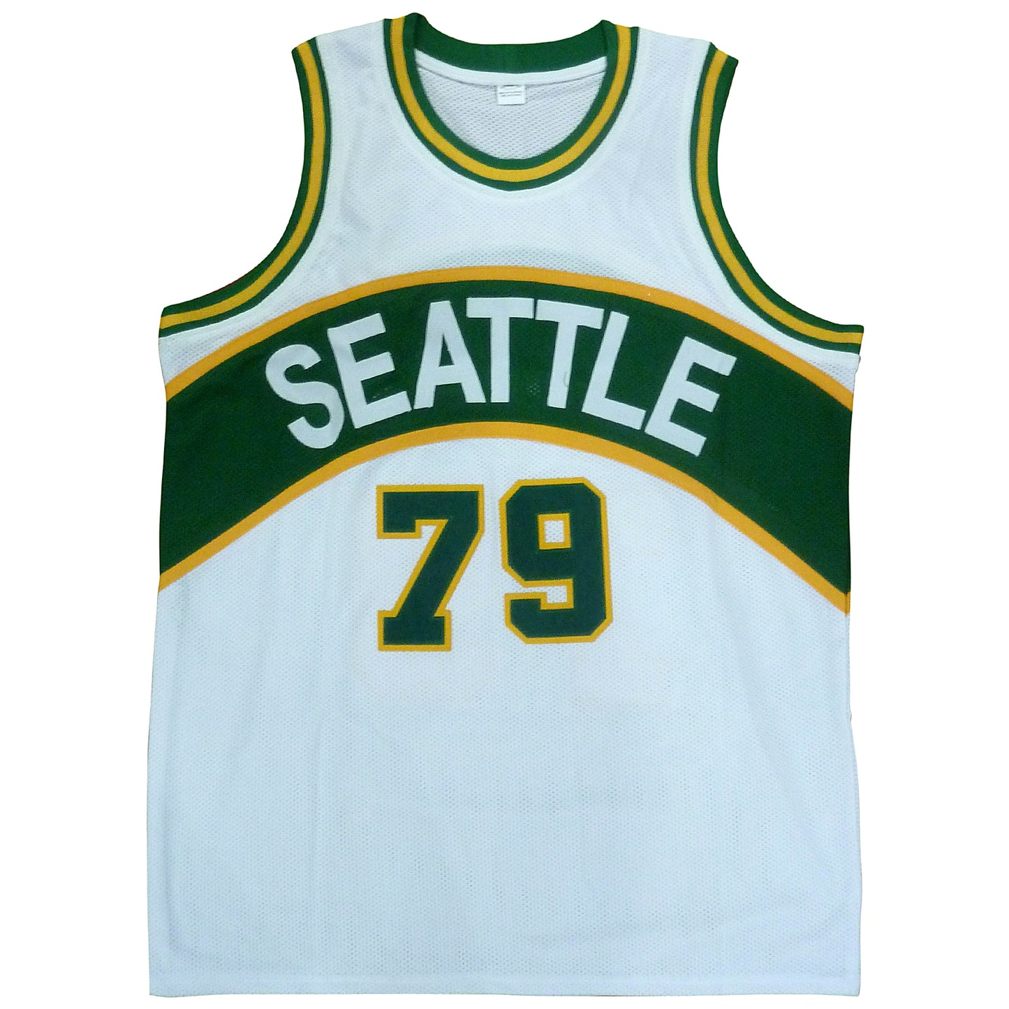 1978-79 NBA Champions Seattle Supersonics Multi Autographed Seattle (White #79) Jersey - 9 signatures - Beckett