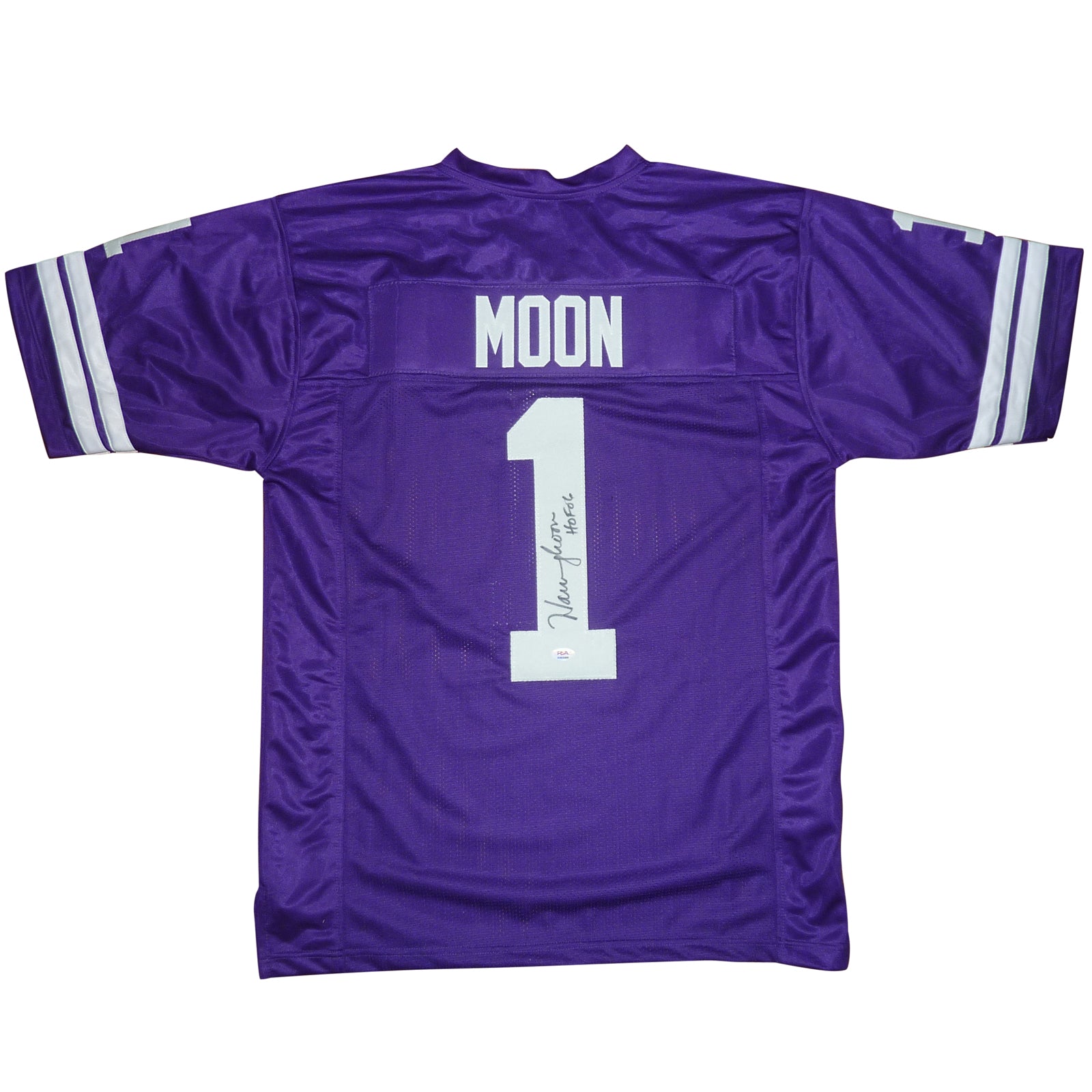 Warren Moon Autographed Washington Huskies (Purple #1) Custom Jersey - MCS