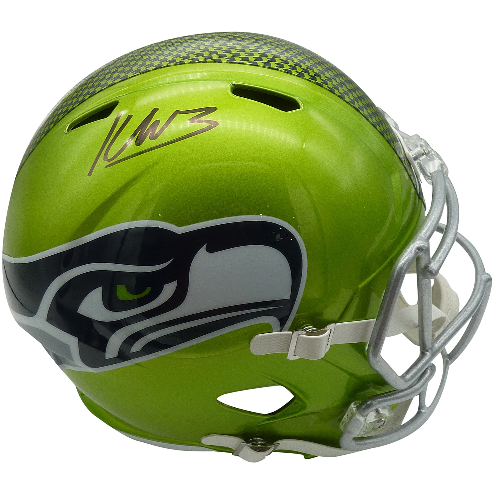 Kenneth Walker III Autographed Seattle Seahawks (FLASH Alternate) Deluxe Full-Size Replica Helmet - Beckett