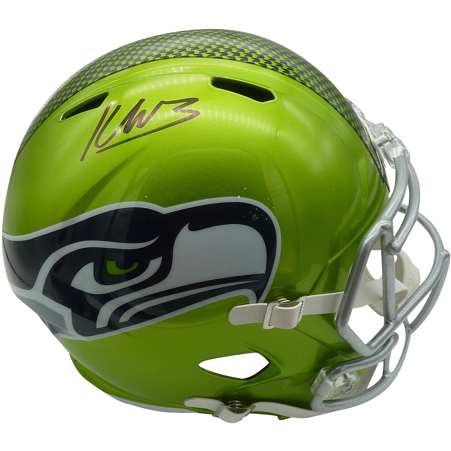 Kenneth Walker III Autographed Seattle Seahawks (FLASH Alternate) Deluxe Full-Size Replica Helmet – Beckett