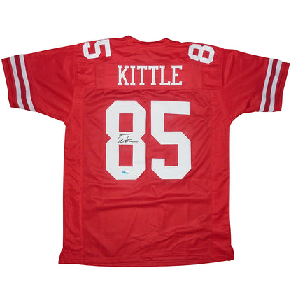George Kittle Autographed San Francisco (Red #85) Custom Jersey - Beckett