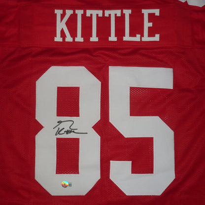 George Kittle Autographed San Francisco (Red #85) Custom Jersey - Beckett