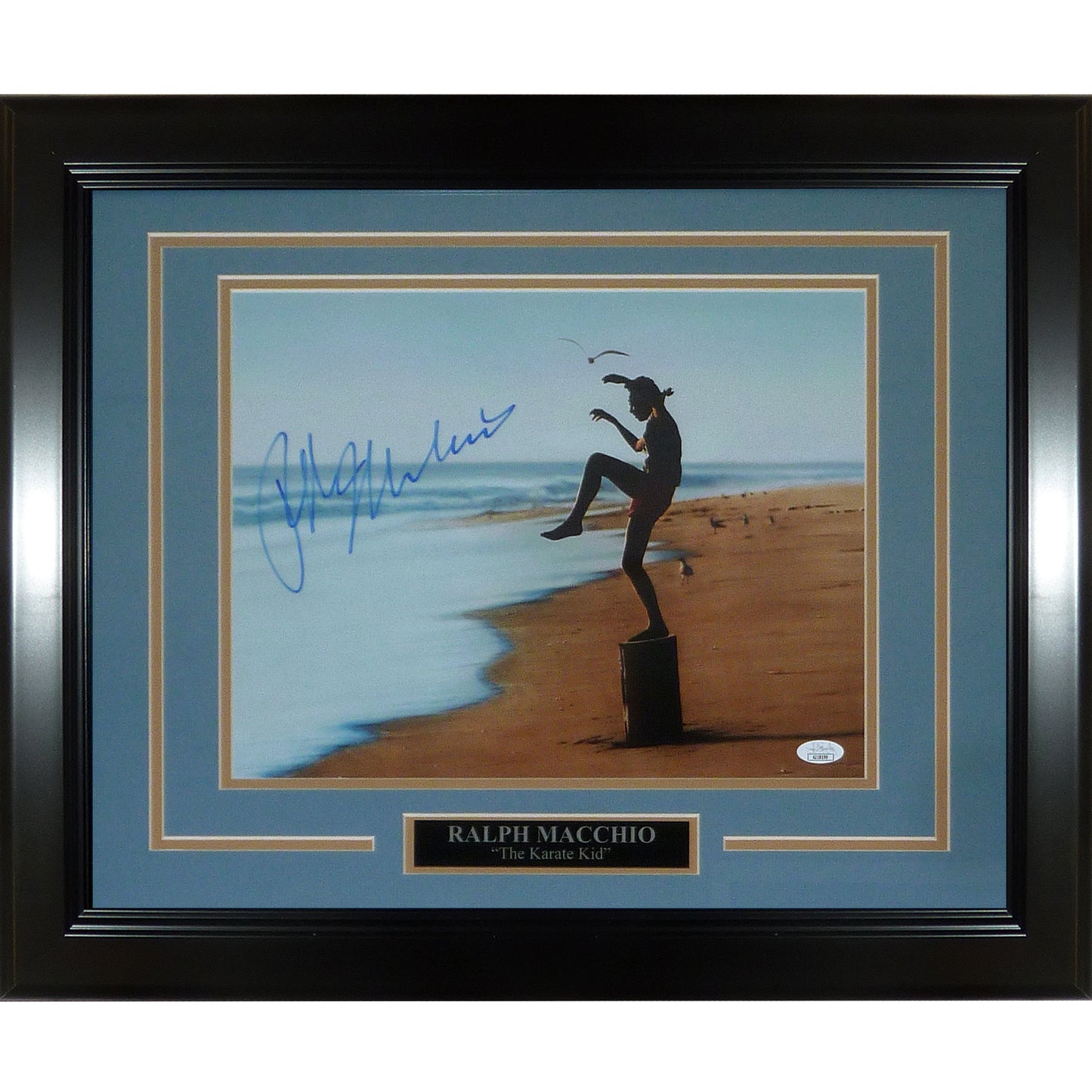 Ralph Macchio Autographed Karate Kid (Training on Beach) Deluxe Framed 11x14 Photo - JSA