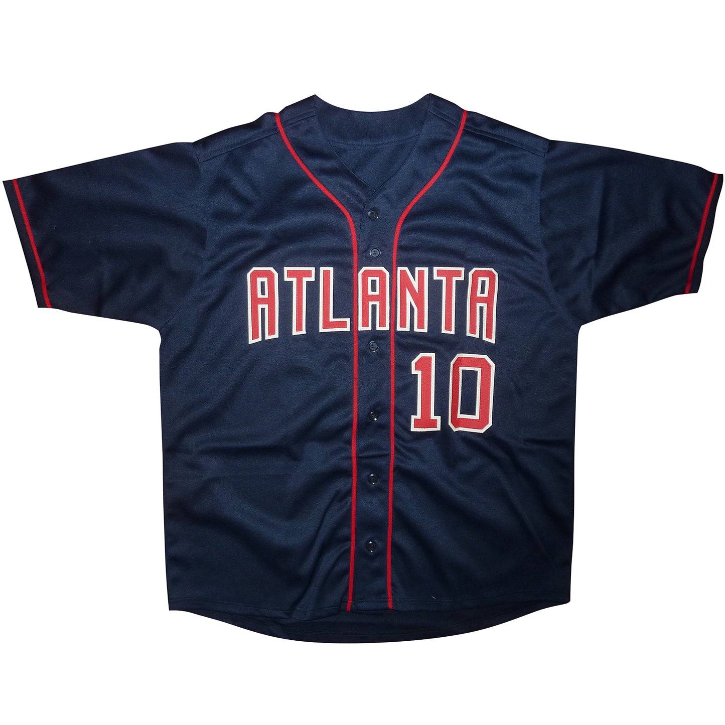 Chipper Jones Autographed Atlanta (Navy Blue #10) Custom Jersey - JSA