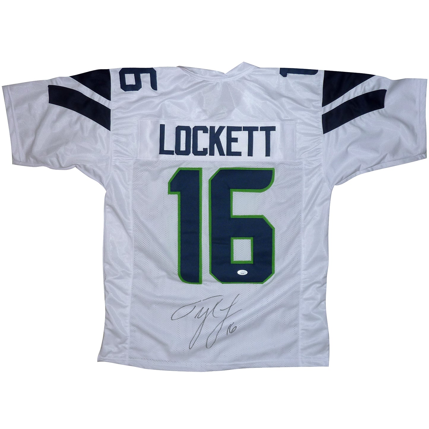 Tyler Lockett Autographed Seattle (White #16) Custom Jersey - MCS