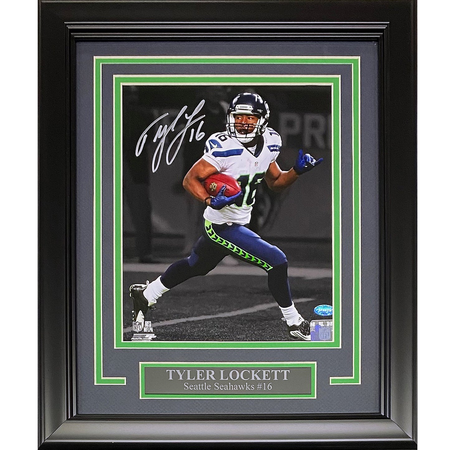Tyler Lockett Autographed Seattle Seahawks (Spotlight) Deluxe Framed 8x10 Photo  MCS