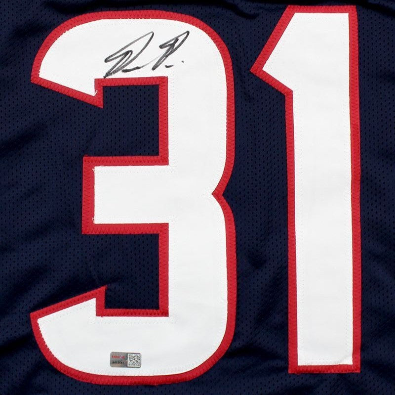 Dameon Pierce Autographed Houston (Blue #31) Custom Jersey - Tristar