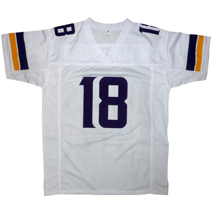 Justin Jefferson Autographed Minnesota (White #18) Custom Jersey - Beckett